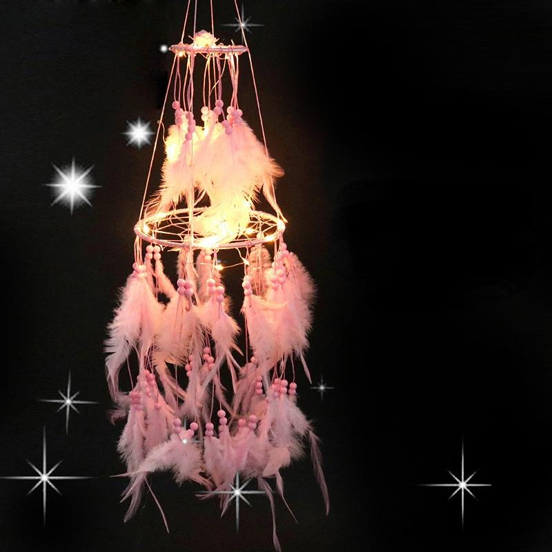 Dream Catcher Wind Chimes Art Chimes Girls Room Decorations Bedroom Pendant Accessories Bedroom Decoration Gift Handmade Feather