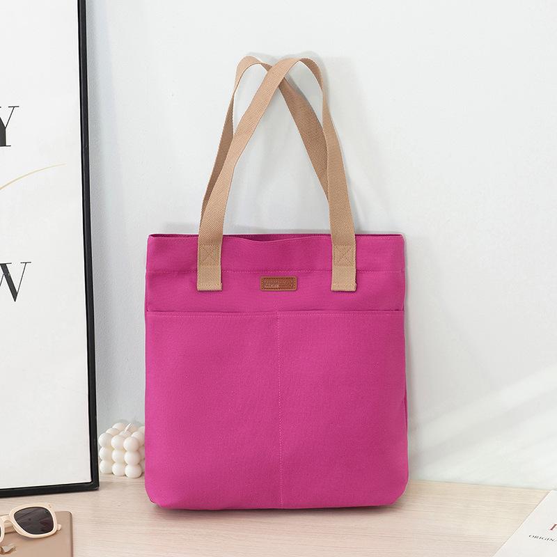 Spacious Canvas Crossbody Bag for College Students - Versatile Korean & Japanese Style