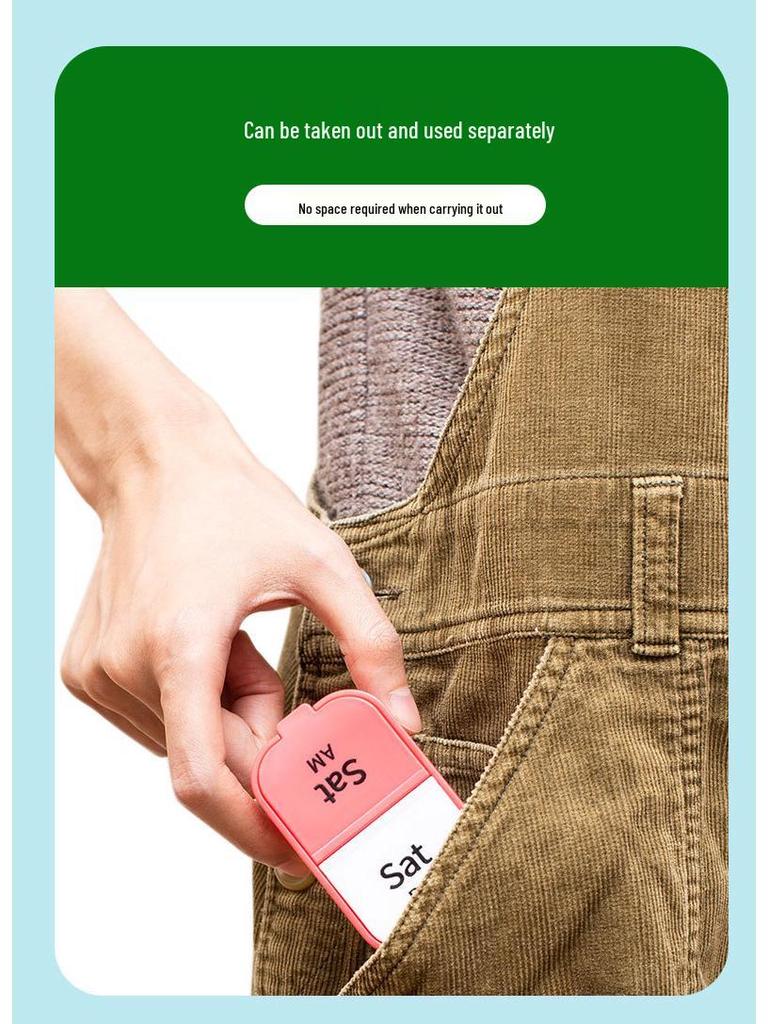 Portable Weekly Pill Organizer - Seven Day Medicine Dispenser Box