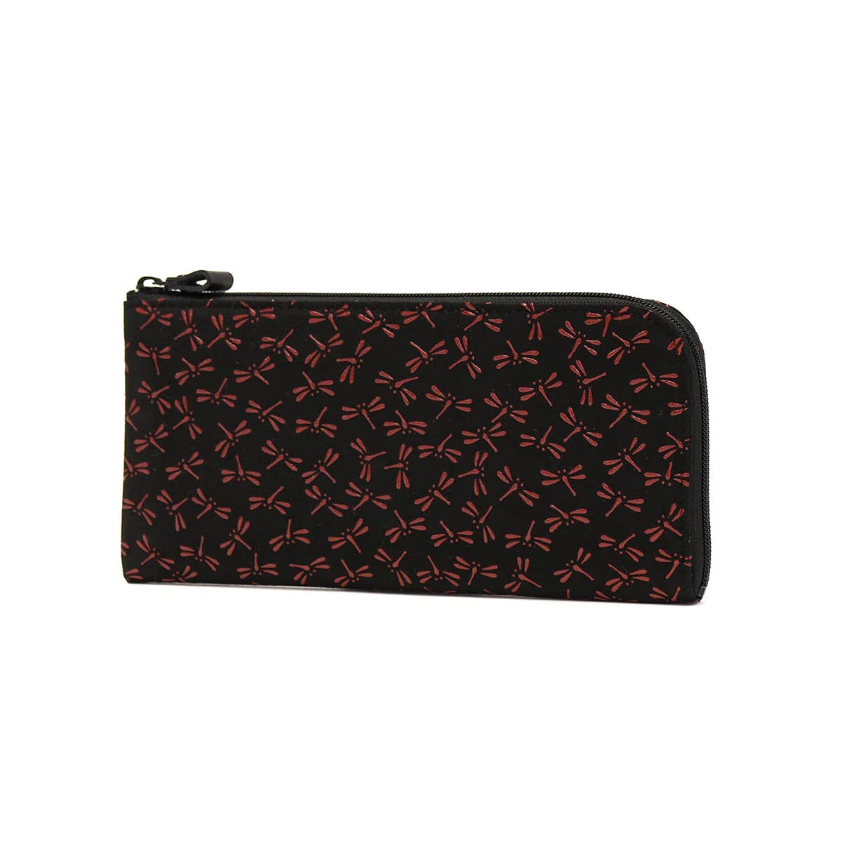 

Wallet A zipper long wallet 2315 x Red [Inden-ya] [Inden-ya] L-shaped Dragonfly/Black