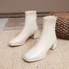 Autumn Winter Short Plush Women Ankle Boots Ladies Concise Thick Heel Short Botas Zapatos De Mujer 2025