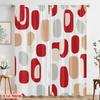 2pcs,2D plane printing Creative Curtains Retro Geometric Ovals Polyester Easy Install (without rod) Art Deco Festive Perfect for