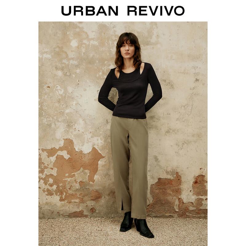 

UR Women s Maillard Style High-Waist Slit Hem Straight Leg Pants XS