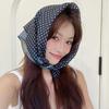 58cm Scarf for Women Cotton Linen Small Square Versatile Polka Dot Decorative Scarf Headscarf Neck Protection Scarfs Shawl