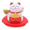 Feng Shui Lucky Cat Solar Powered Waving Maneki Neko Decoration Lucky Cat Statue for Home Shop Car
