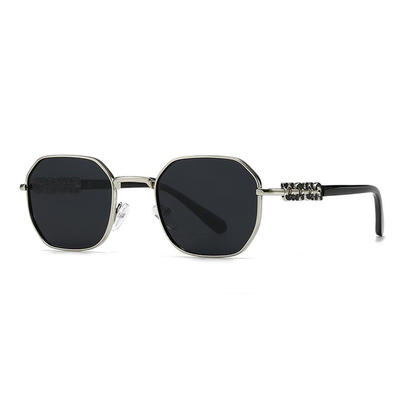  Trade New Modern Retro Geometric Metal Sunglasses For Women Ins Style Street Photography Big-Name Sunglasses For Men 1437