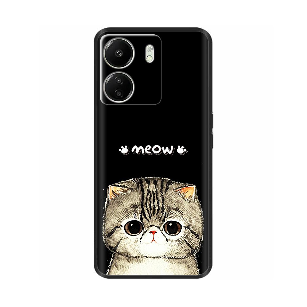 For Xiaomi Poco C65 Case Cute Luxury Painted Back Cover Soft Black Silicone Phone Case For Xiaomi Poco C65 PocoC65 Fundas Bumper
