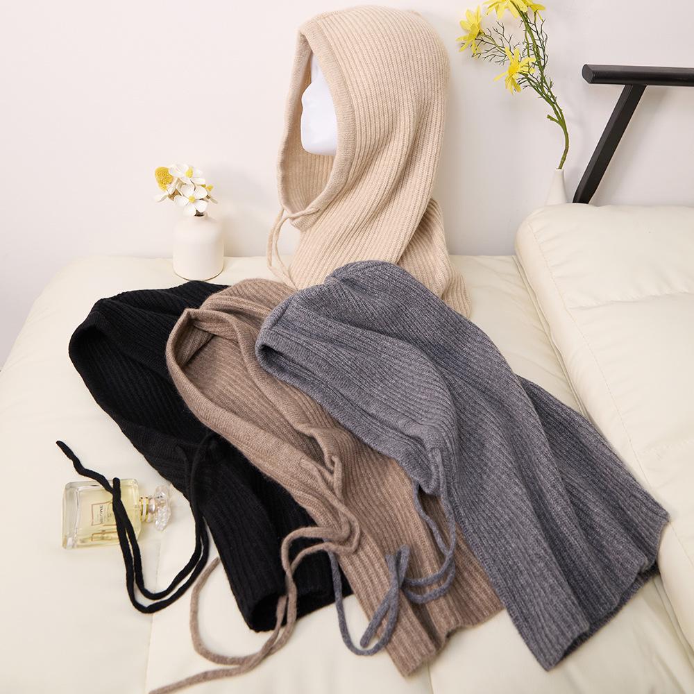 Unisex Winter Cashmere Knitted Hat & Beanie Neck Warmer