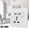 Wall Socket 2 USB Power Adapter Port Outlet Panel Electrical Socket Home Fittings Charger Anti Impact Easy Install 8.6x8.6cm