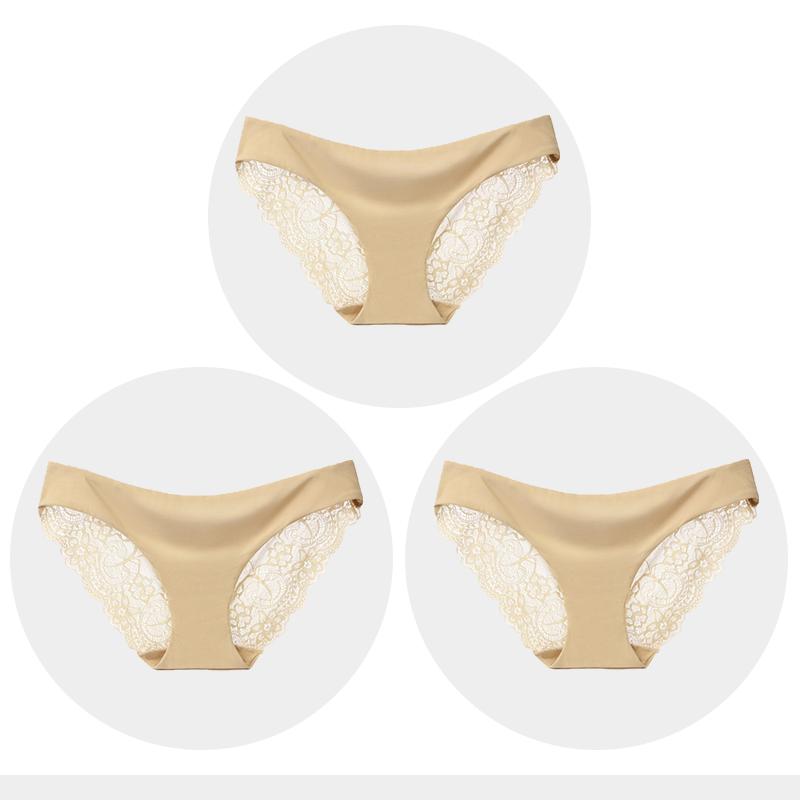 Women's Seamless Underwear Leopard Intimate Women Sexy Lace Black Floral Panties Seamless Panty 3 Pcs/set