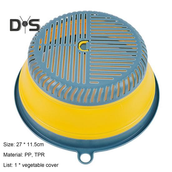 Dish Cover Ventilated Space Saving TPR Multi Functional Isolate Flies Food Cover Vegetable Washing Colander Cooking Supplies