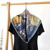Potato Shiny National Style Silk Scarf Magnetic Buckle Necklace Pendant Square Scarf Neck Scarf Shawl Dual-purpose Sunscreen Scarf