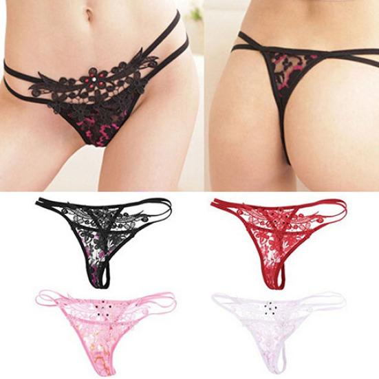 Women Sexy Lace Hollow Thongs G-string Briefs Panties Knicker Lingerie Underwear