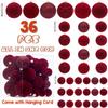 Christmas Ball Ornaments 36-Piece Elegant Christmas Decor Red Green Flocked Balls Ornaments For Tree Wreath Door Window Garland