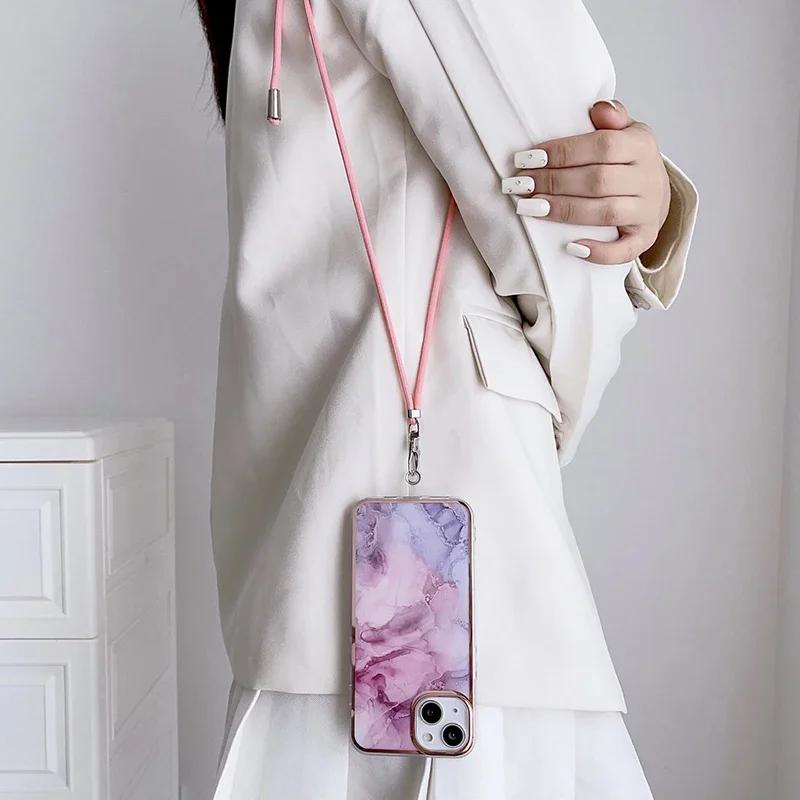 Crossbody Lanyard Cord Phone Case For Samsung Galaxy A16 A05S A13 A14 A15 A23 A24 A25 A32 A33 A34 A35 A54 A55 A73 Strap Cover
