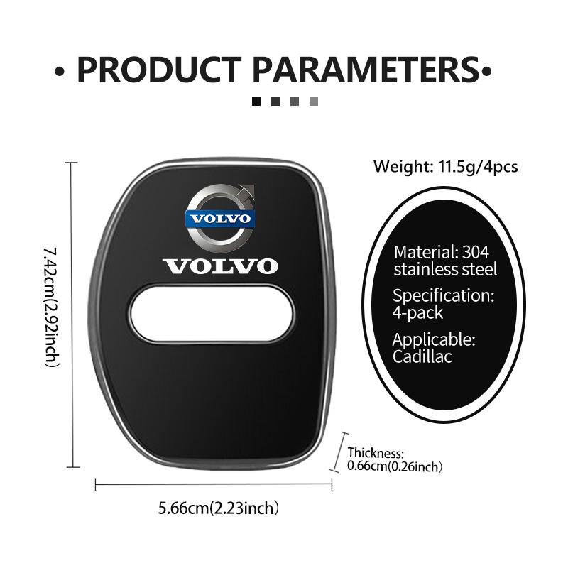 For Volvo Car Door Lock Cover Stainless Steel Anti Corrosion Protection V60 V90 S60 S80 S90 C30 XC40 XC60 XC70 XC90 V40 JL9