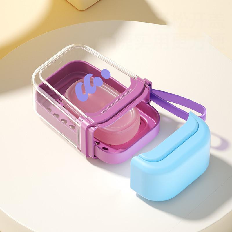 2025 Portable Soap Box Travel Mini Soap Box Sealed Drain With Lid Soap Box Transparent Light Luxury