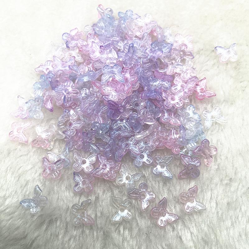 50pcs 10mm Butterfly Shape Acrylic Beads Loose Spacer Beads for Jewelry Makeing DIY Accessories