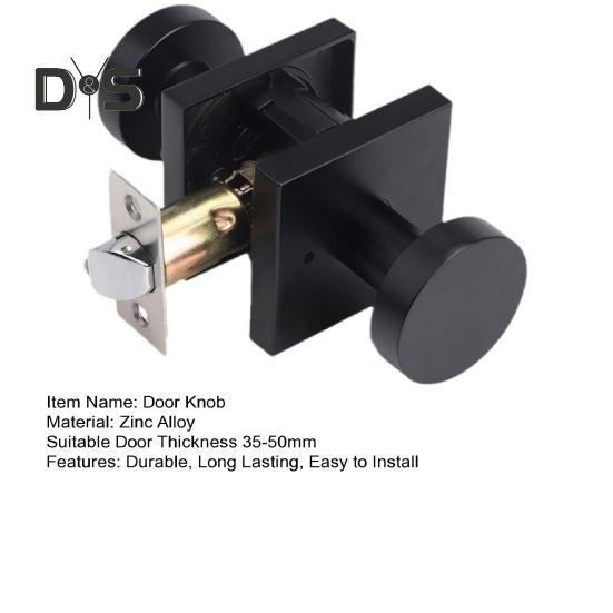 Black Door Knob with Deadbolt Adjustable Design Simple Installation Heavy Duty Modern Front Door Handle Deadbolt Set