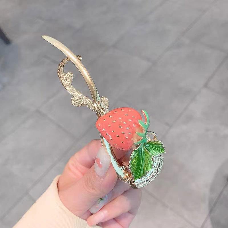 Factory direct fashion flower pearl twist clip elegant hairpin Internet celebrity head spring clip