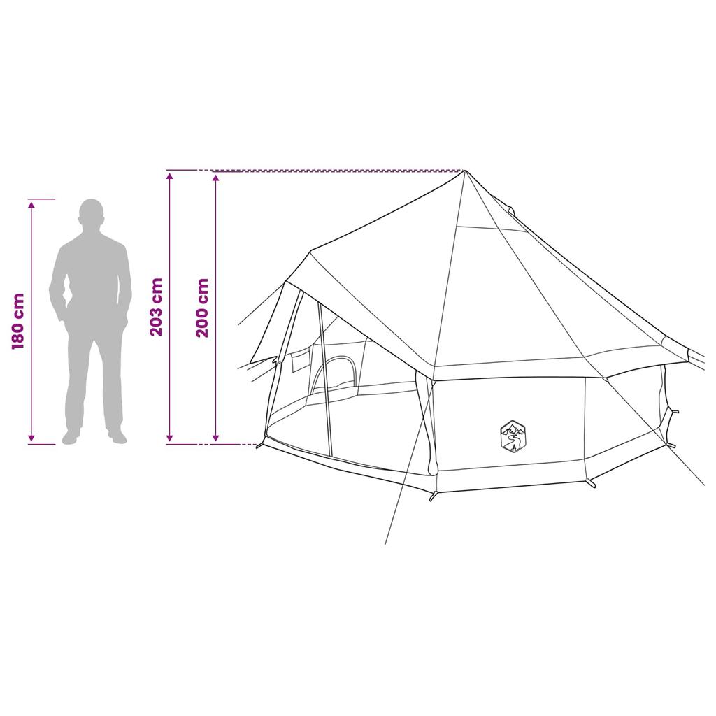 Tipi Tent Olive Green 300 x 300 x 200 cm Polyester and Steel