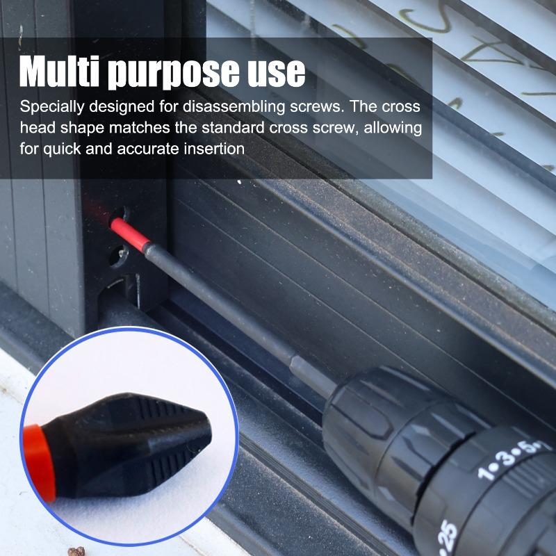 Non-slip Long Screwdriver Bit Set Hexagonal Shank Phillips Impact Drill Bits for Power Drilling Magnetic Automotive Tools