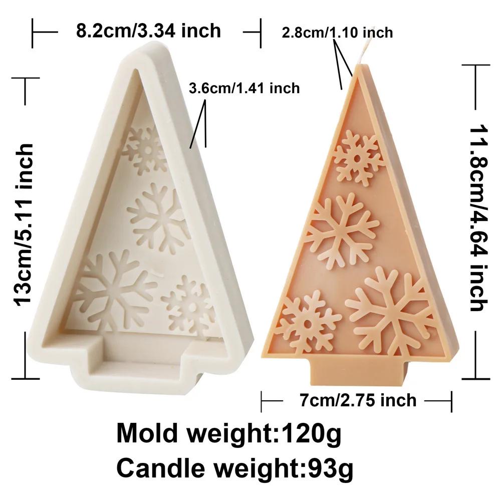 DIY 2025 Snowflake Christmas Tree Candle Silicone Mold Triangle Christmas Tree Snowflake Candle Molds Christmas Decoration Gift