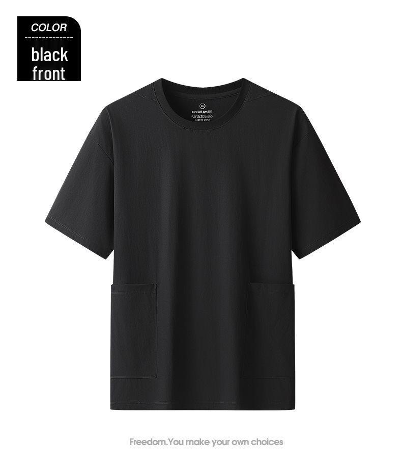 Quick-Dry Ice Silk Men's Short Sleeve Round Neck Tee for Summer Running & Fitness