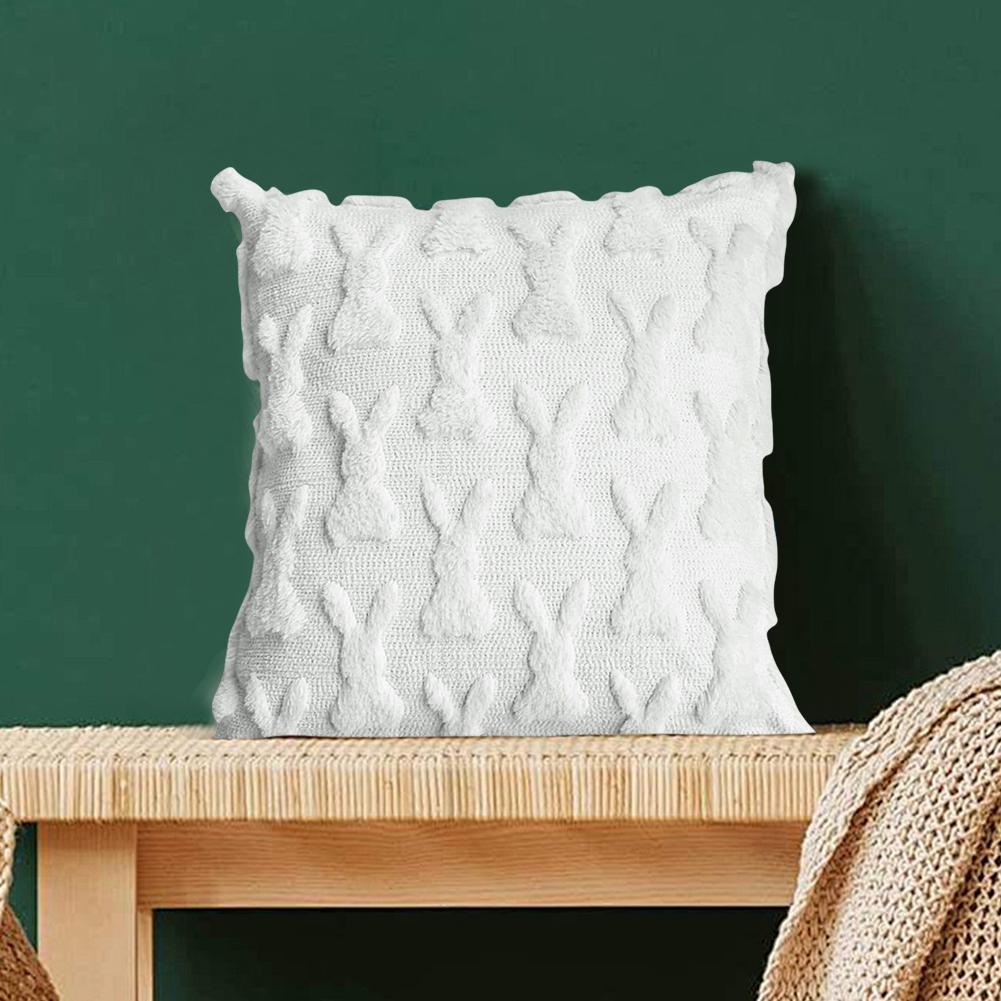 Easter Bunny Throw Pillow Covers Decorative Soft Plush Pillowcase 45x45cm Couch Cushion Case for Easter Decor Couch Sofa Bedroom