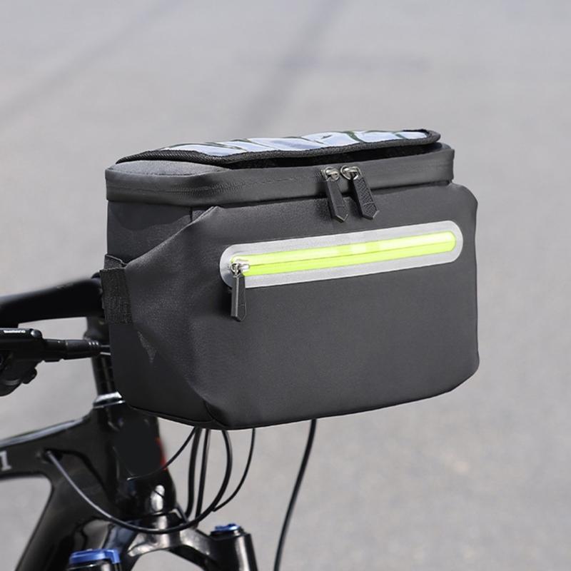 Reflexní taška na řídítka pro cyklistiku Vodotěsná taška na řídítka kola Přední úložná kapsička Dotykové obrazovky Držák na telefon na kolo
