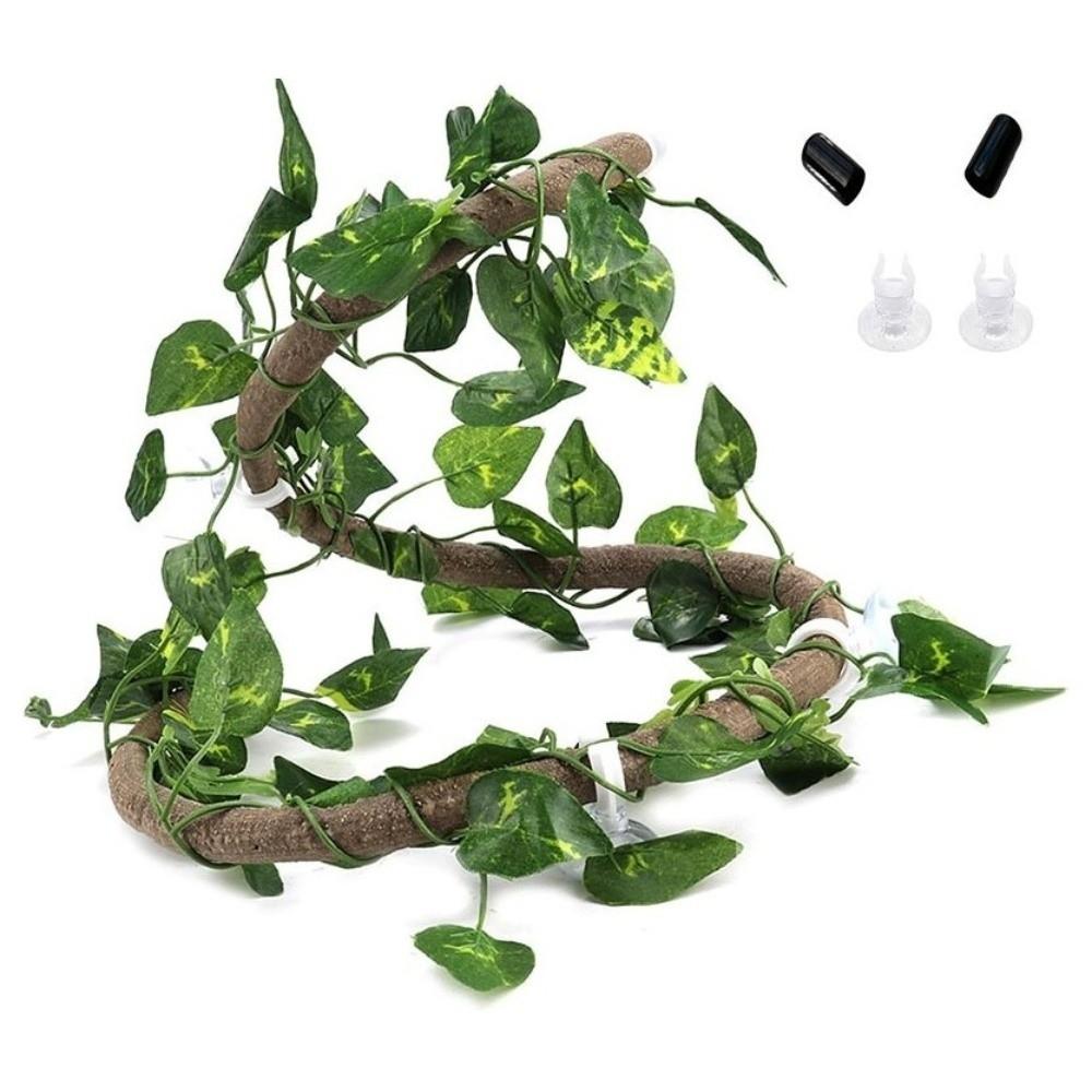 Rattan Reptile Vines Set Climbing Parts Easy To Install Reptile Habitat with Suction Cups Lizard Terrarium Decor Pet Supplies