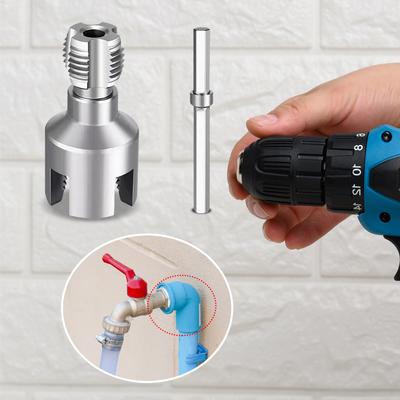 Integrated Internal & External Pipe Threading Tool 1/2in 3/4in 1in Dual-Function PVC Pipe Threader Kit for Electric Drill