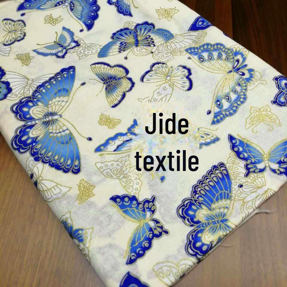 Butterfly Gold Stamped Japanese Cotton Fabric for Cheongsam and Hanfu