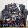 Warm Memories Of Father'S Day Themed Blanket Personalized Name Soft Warm And Versatile For Sofa Bed Office And Travel Machine Washable Comfortable In