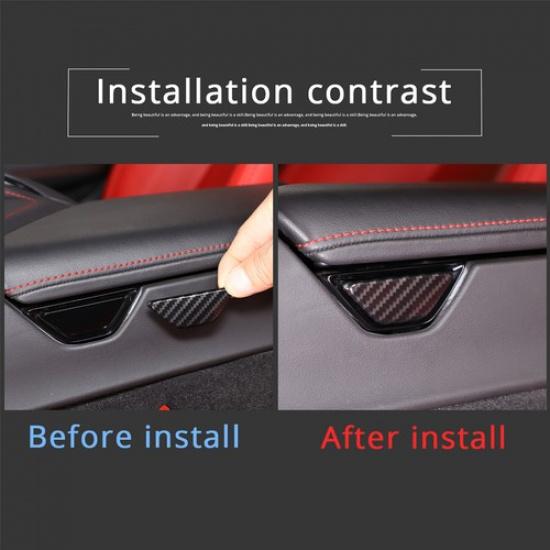 ABS Carbon Car Armrest Box Switch Trim Decorative Cover For Corvette C8 +