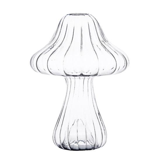 Glass Mushroom Vase Clear Small Bud Flower Vase Cute Mushroom Propagation Stations for Home Room Kitchen Office Windowsill Decoration