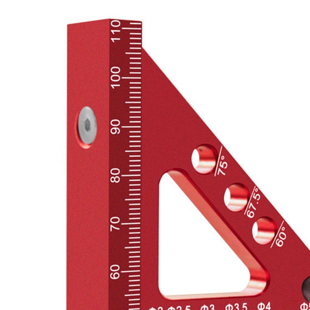 22.5-90 Degree Aluminum Alloy Woodworking Square 45/90° Angle Measuring Ruler Woodworking