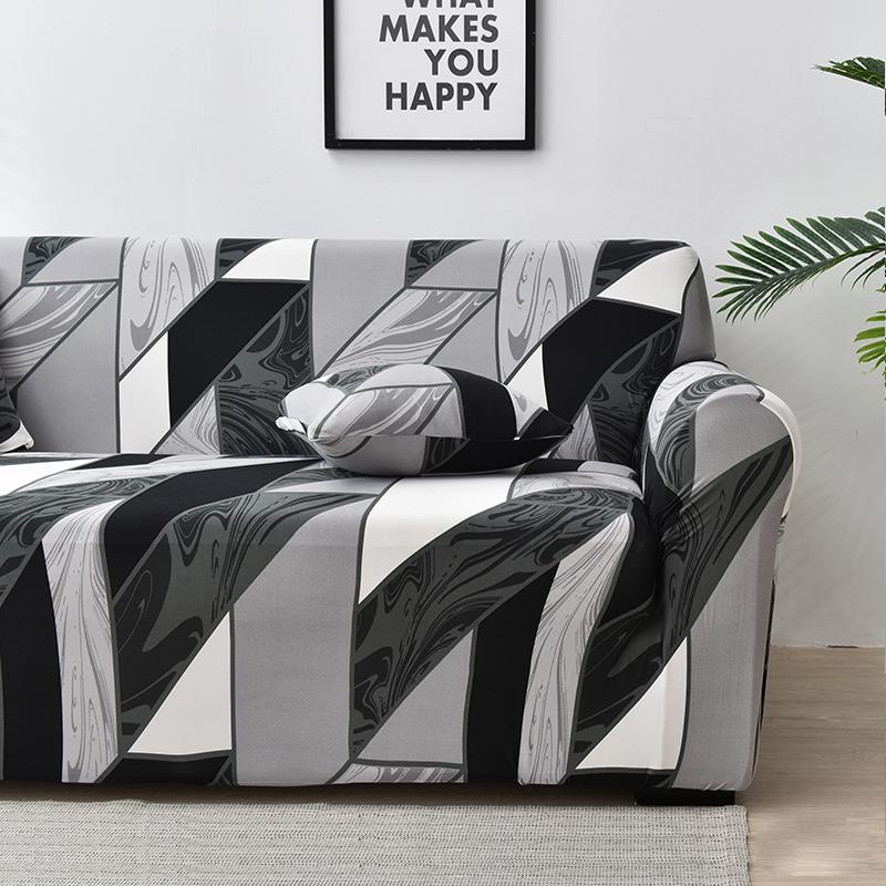 Stretch Stripes Sofa Slipcover Elastic Sofa Cover for Living Room Non Slip Furniture Protector for Pets Soft with Elastic Bottom