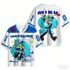2026 Summer Hot Sale Fashion New Animation Hatsune Miku T-shirt 3D Print Fitness Hip Hop Street Round Neck T-shirt Large