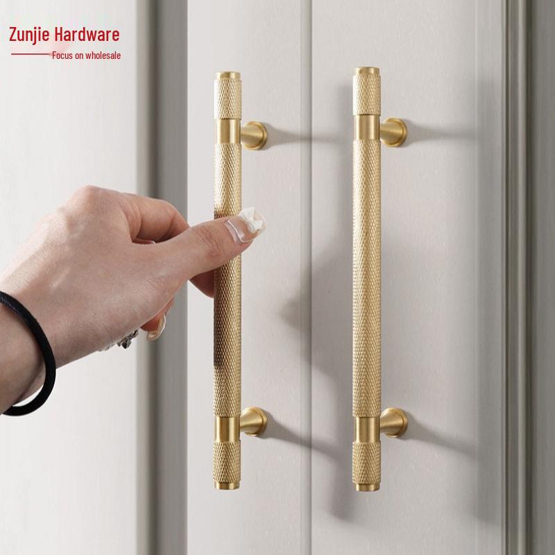 American Style Brass Wardrobe & Cabinet Door Handle - Retro French Copper Design