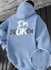 The  hoodie for Spring and Autumn 2025 features a casual fashionable and comfortable 3D letter pattern print