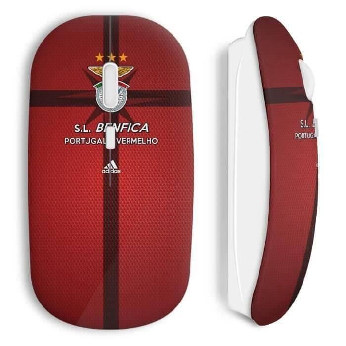 Wireless Mouse - SL Benfica - Portugal Football - Red - Compatible Mac and PC - USB Wifi
