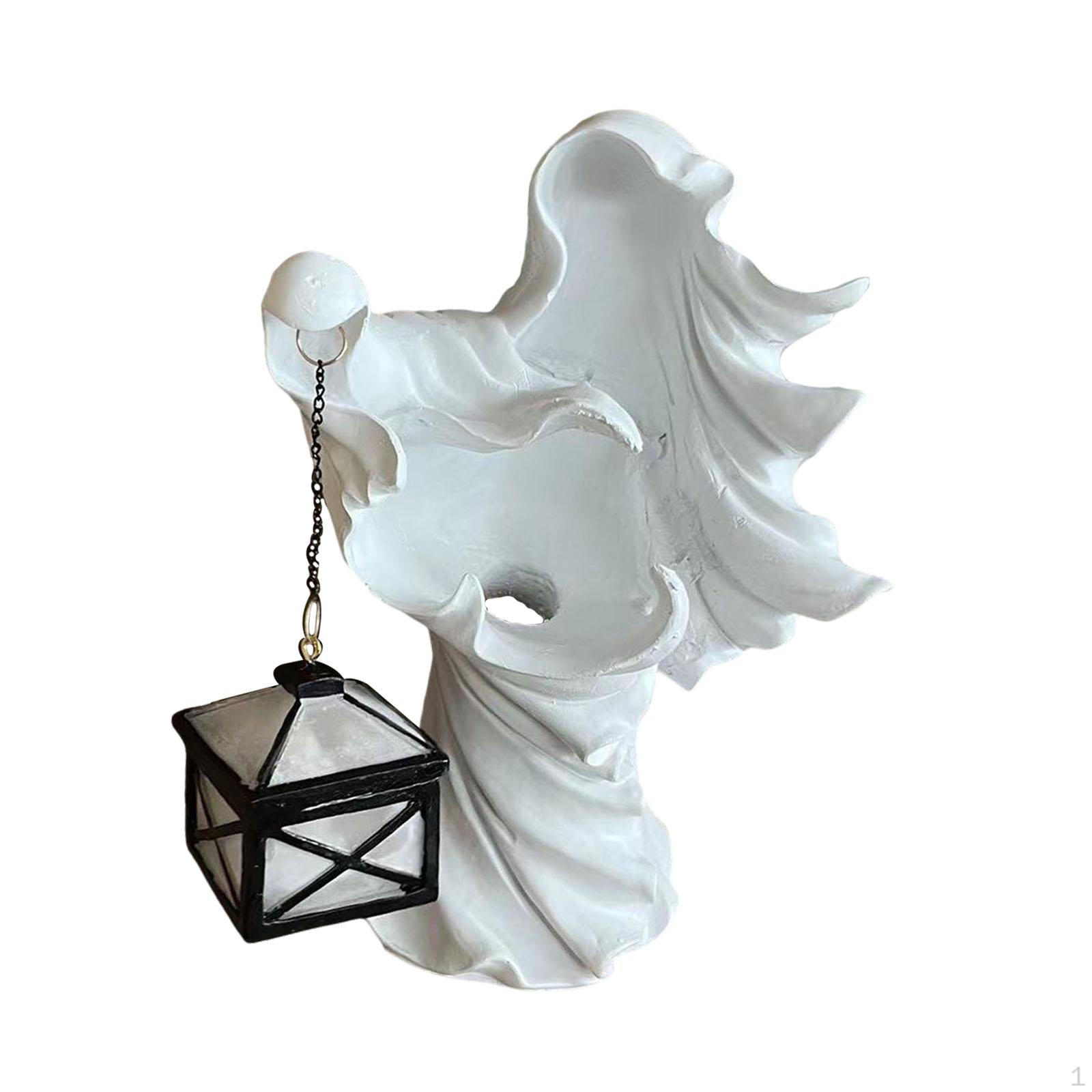 

Witch Lantern Ornament Sculpture Art Craft Halloween Decoration Resin Statue for Indoor Outdoor белый