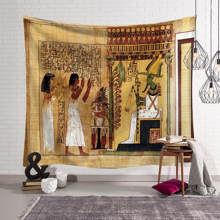 Yellow Ancient Egypt Hanging Old Culture Printed Hippie Egyptian Tapestries Wall Cloth Home Decor Vintage Tapestry