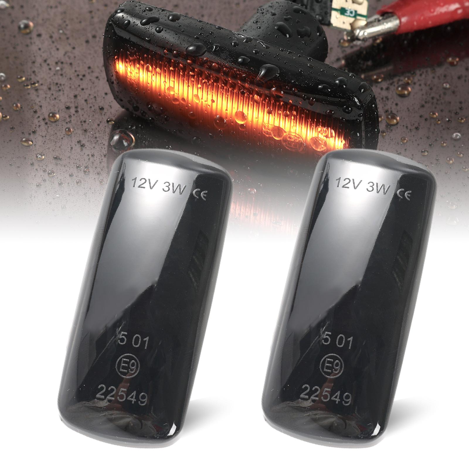 

2x Динамический светодиодный боковой габаритный фонарь, указатель поворота для Jeep Compass Patriot Dodge Nitro Journey Acenger Fiat Freemont Chrysler 300 жёлтый