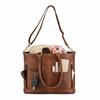 Personalized Brown Leather Crossbody Tote by Parrys Leather World, Vintage Full Grain Shoulder Bag, Durable Everyday Carry