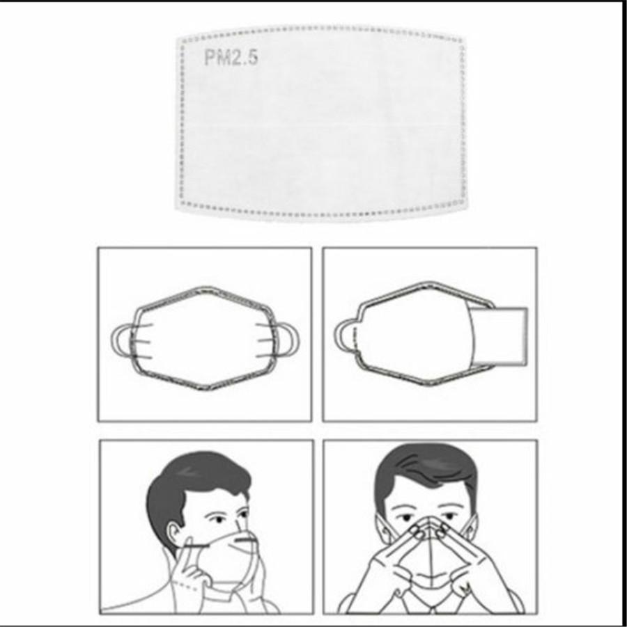 50Pcs Adult PM2.5 Activated Carbon Filter Paper Protective Face Cover Filters Insert