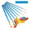 Pearlescent Blue Wooden Handle Nylon Brush Set - 10pcs for Acrylic, Oil, and Watercolor Painting