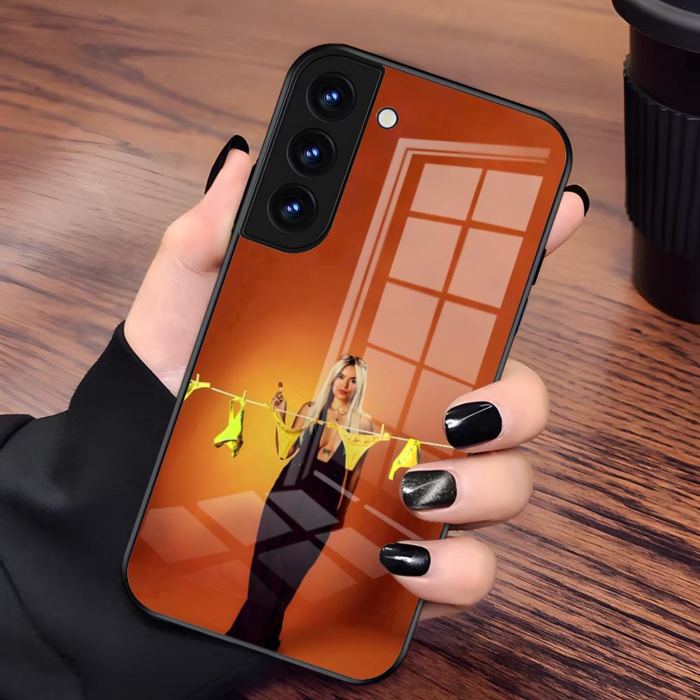 

K-Karol G Tropicoqueta Phone Case For Samsung A56 A36 A26 A16 A15 A25 A35 A55 A14 A34 A24 A54 Glass Case Samsung A15