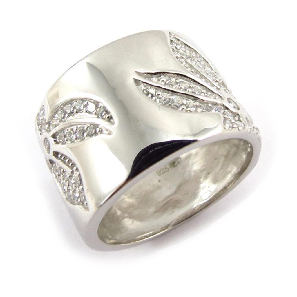 Silberring 'Flora' weiß